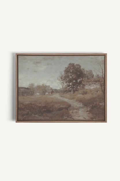 OLEKA CANVAS - RURAL LANDSCAPE, Oeuvre sur toile étirée, encadré Brun Chêne