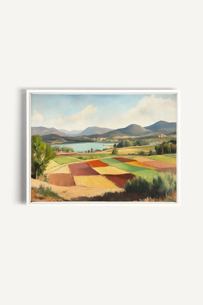 OLEKA CANVAS - RUSTIC PALETTE, Oeuvre sur toile étirée, encadré Blanc