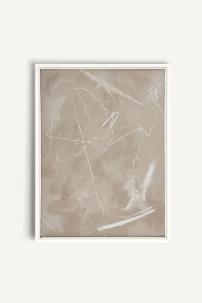 OLEKA CANVAS - SABLE ÉTOILÉ, Oeuvre sur toile étirée, encadré Blanc
