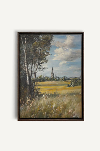 OLEKA CANVAS - SACRED MEADOWS, Oeuvre sur toile étirée, encadré Brun Noyer