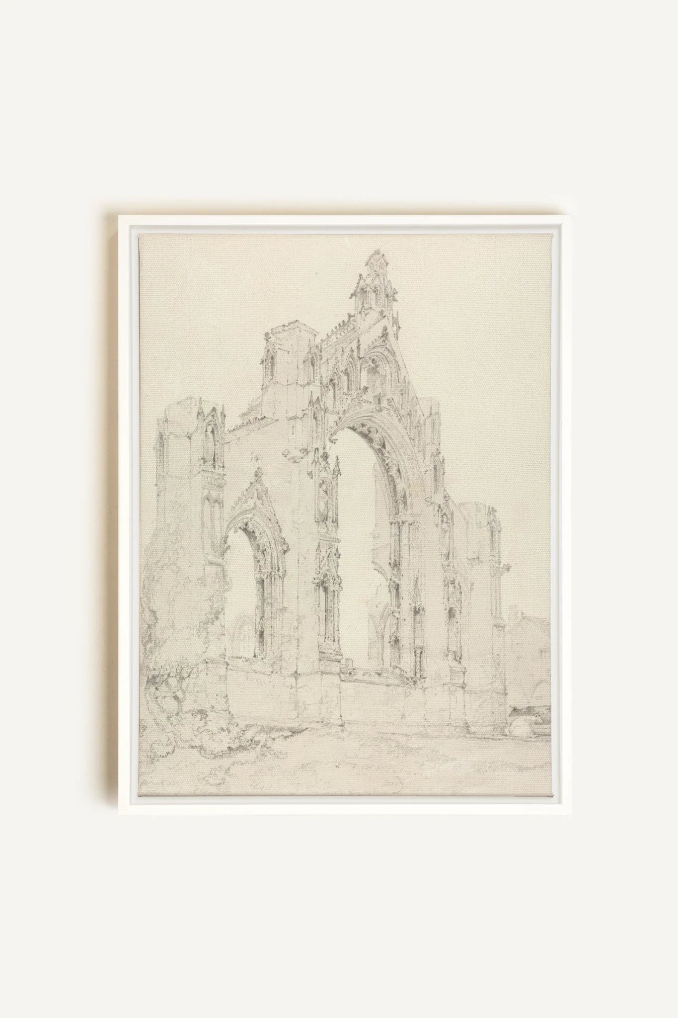 SACRED REMAINS, Artwork on stretched canvas, framed in white