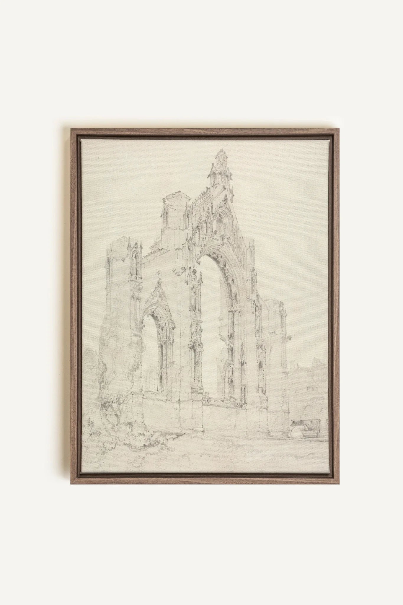 SACRED REMAINS, Artwork on stretched canvas, framed in Brown Oak