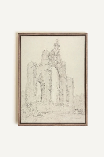 SACRED REMAINS, Artwork on stretched canvas, framed in Brown Oak
