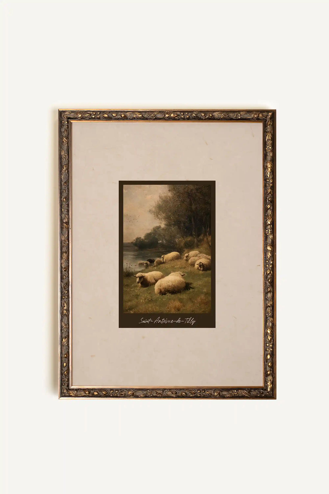 SAINT-ANTOINE-DE-TILLY, Oeuvre sur toile rigide, encadré Vintage Bronze