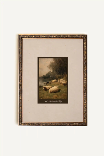 SAINT-ANTOINE-DE-TILLY, Oeuvre sur toile rigide, encadré Vintage Bronze