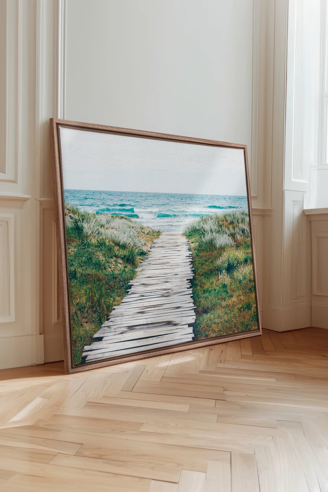 SALT AIR, Oeuvre sur toile étirée, encadré Brun Chêne