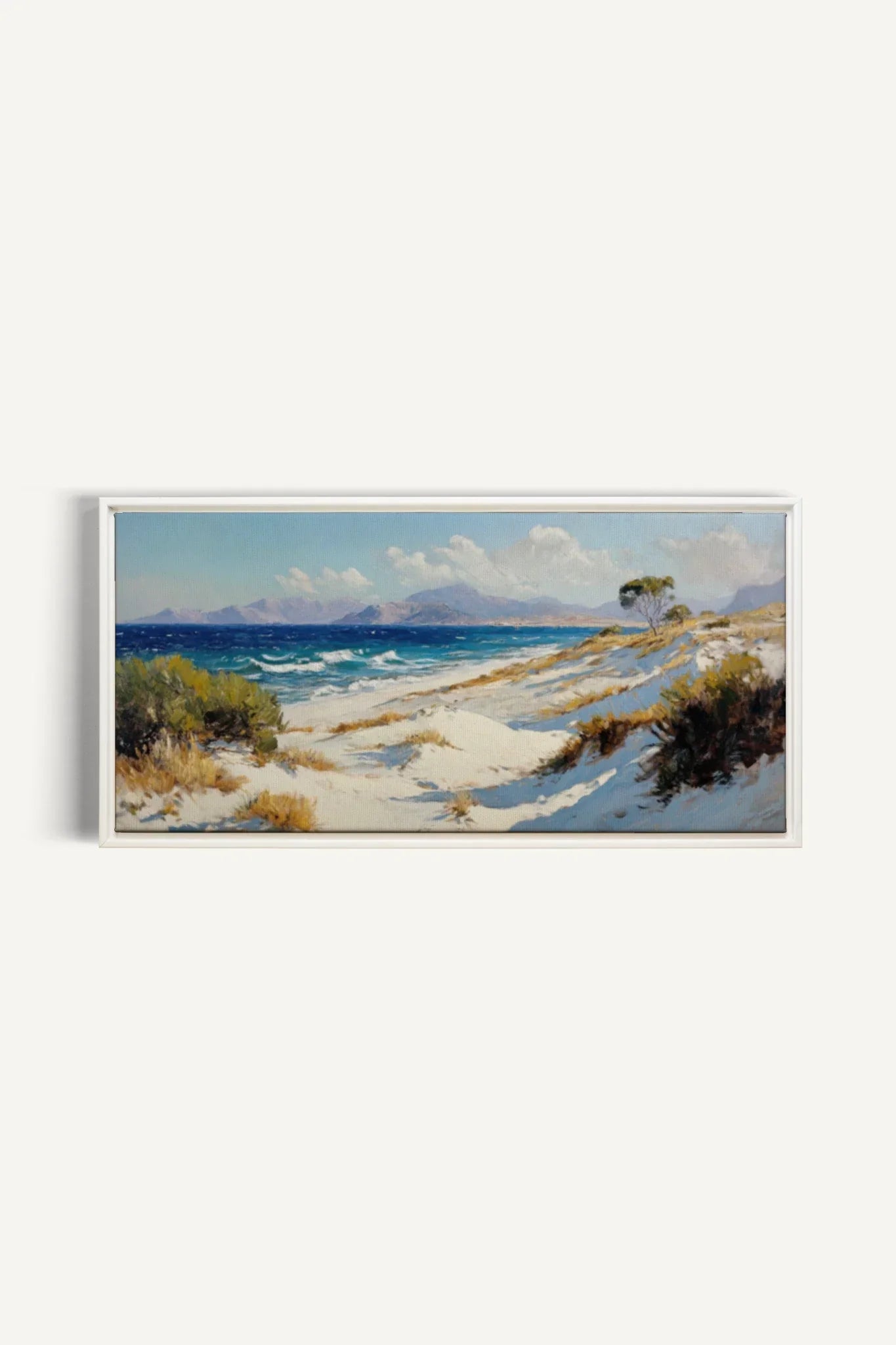 OLEKA CANVAS - SALTY WINDS, Oeuvre sur toile étirée, encadré Blanc