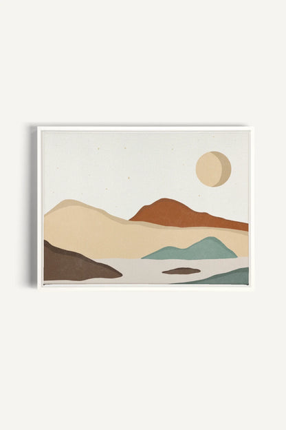 SAND &amp; SKY, Oeuvre sur toile étirée, encadré Blanc
