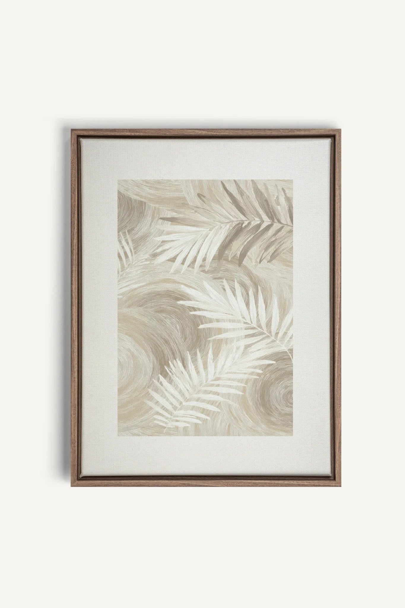 SAND PALM, Oeuvre sur toile étirée, encadré Brun Chêne