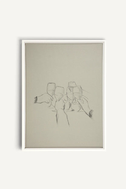 OLEKA CANVAS - SANTÉ!, Oeuvre sur toile étirée, encadré Blanc