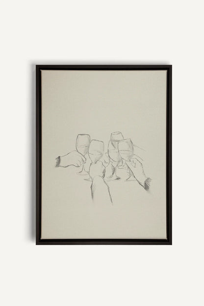 OLEKA CANVAS - SANTÉ!, Oeuvre sur toile étirée, encadré Noir