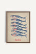OLEKA CANVAS - SARDINES, Oeuvre sur toile étirée, encadré Brun Chêne