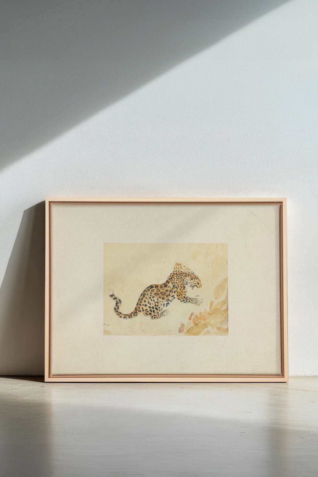 SAVANNA FLECKS, Oeuvre sur toile étirée, encadré Naturel Clair