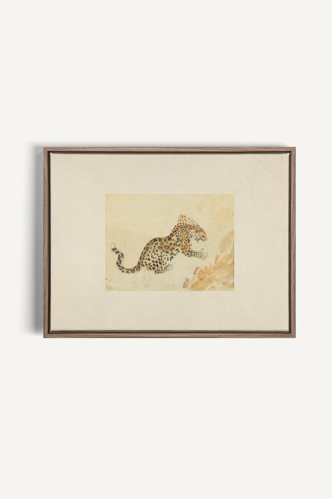 SAVANNA FLECKS, Oeuvre sur toile étirée, encadré Brun Chêne