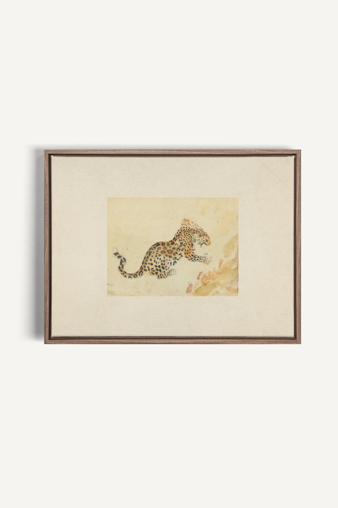 SAVANNA FLECKS, Oeuvre sur toile étirée, encadré Brun Chêne