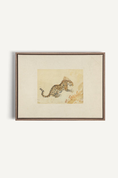 SAVANNA FLECKS, Oeuvre sur toile étirée, encadré Brun Chêne