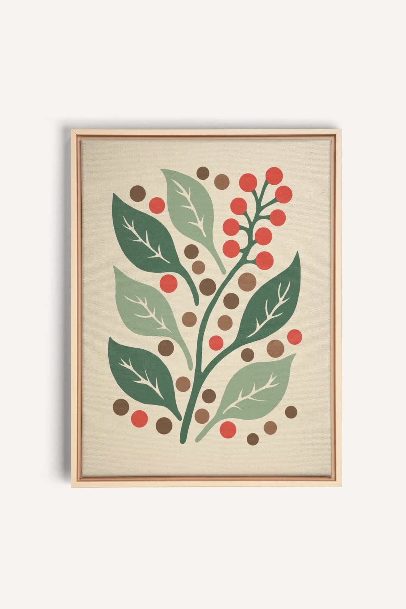 SCARLET STEMS, Oeuvre sur toile étirée, encadré Naturel Clair