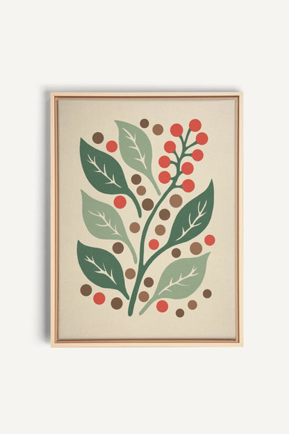 SCARLET STEMS, Oeuvre sur toile étirée, encadré Naturel Clair