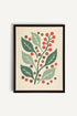 OLEKA CANVAS - SCARLET STEMS, Oeuvre sur toile étirée, encadré Noir