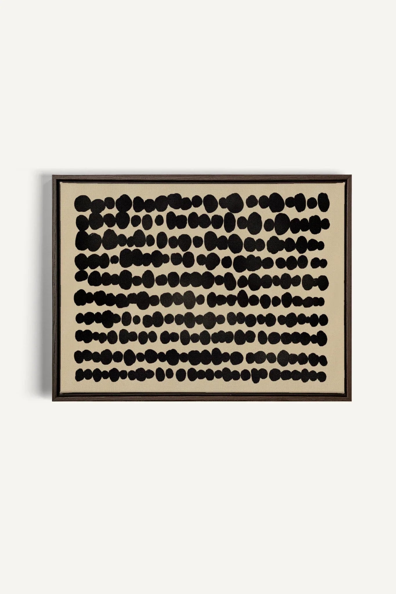 OLEKA CANVAS - SHADOW SCRIPT, Oeuvre sur toile étirée, encadré Brun Noyer