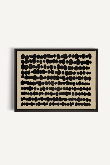 OLEKA CANVAS - SHADOW SCRIPT, Oeuvre sur toile étirée, encadré Noir