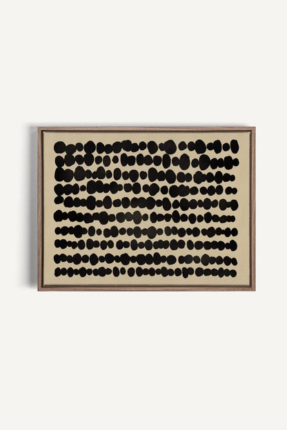 OLEKA CANVAS - SHADOW SCRIPT, Oeuvre sur toile étirée, encadré Brun Chêne