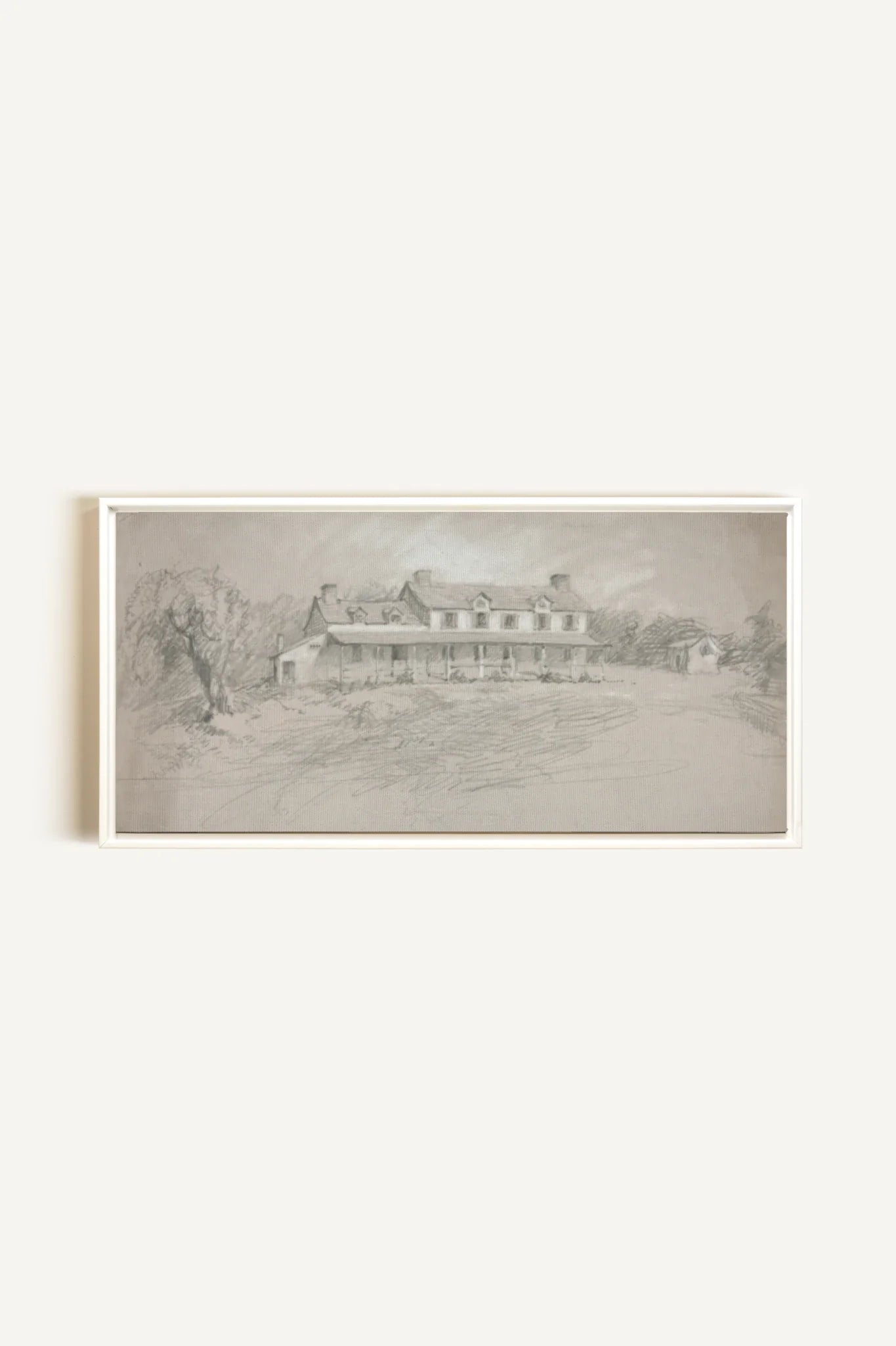 SHADOWED HOUSE, Oeuvre sur toile étirée, encadré Blanc