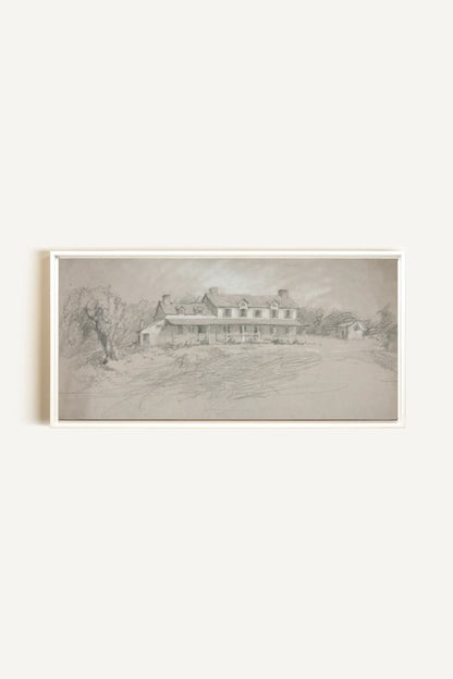 SHADOWED HOUSE, Oeuvre sur toile étirée, encadré Blanc
