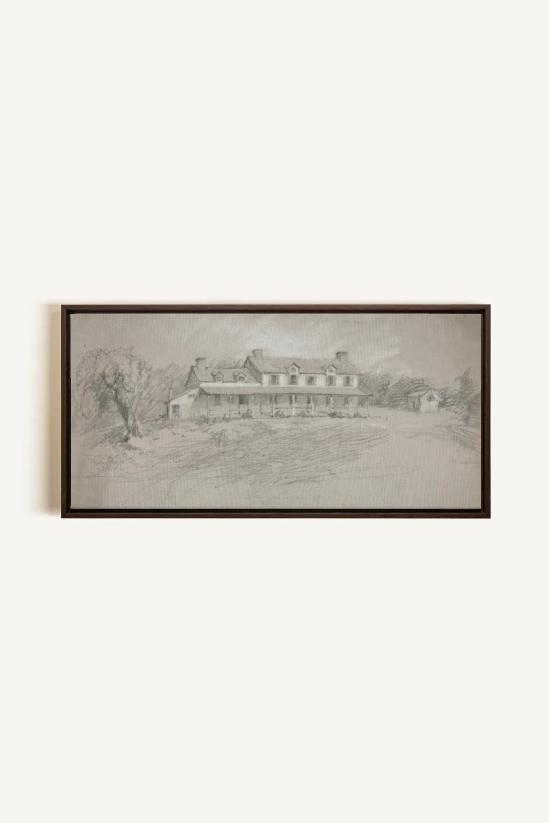 SHADOWED HOUSE, Oeuvre sur toile étirée, encadré Brun Noyer
