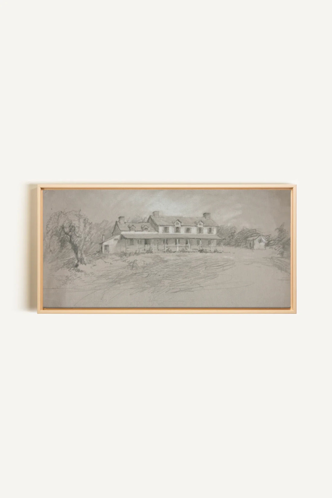 SHADOWED HOUSE, Artwork on stretched canvas, framed Natural Light
