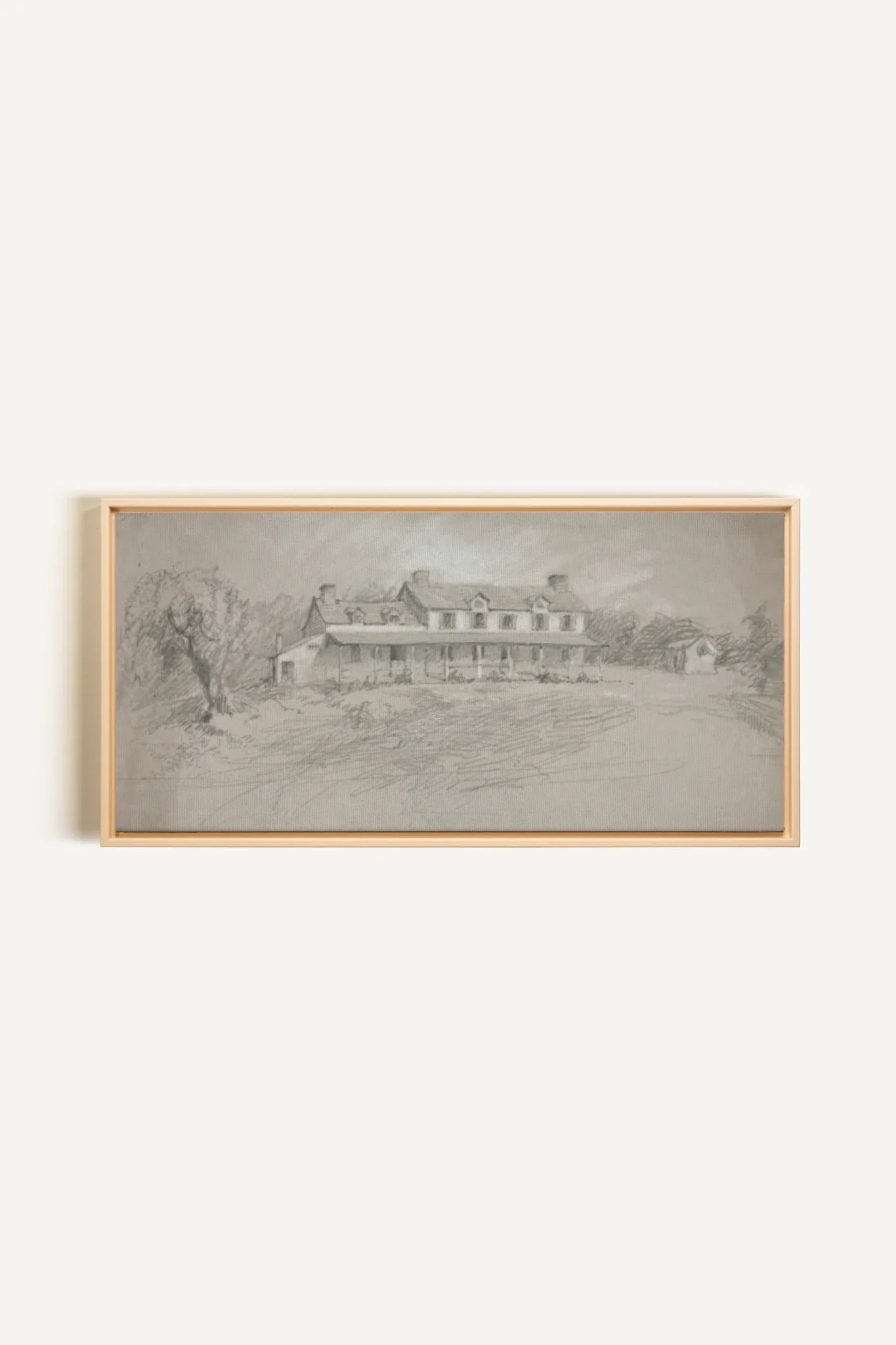 SHADOWED HOUSE, Oeuvre sur toile étirée, encadré Naturel Clair