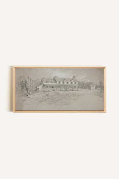 SHADOWED HOUSE, Oeuvre sur toile étirée, encadré Naturel Clair