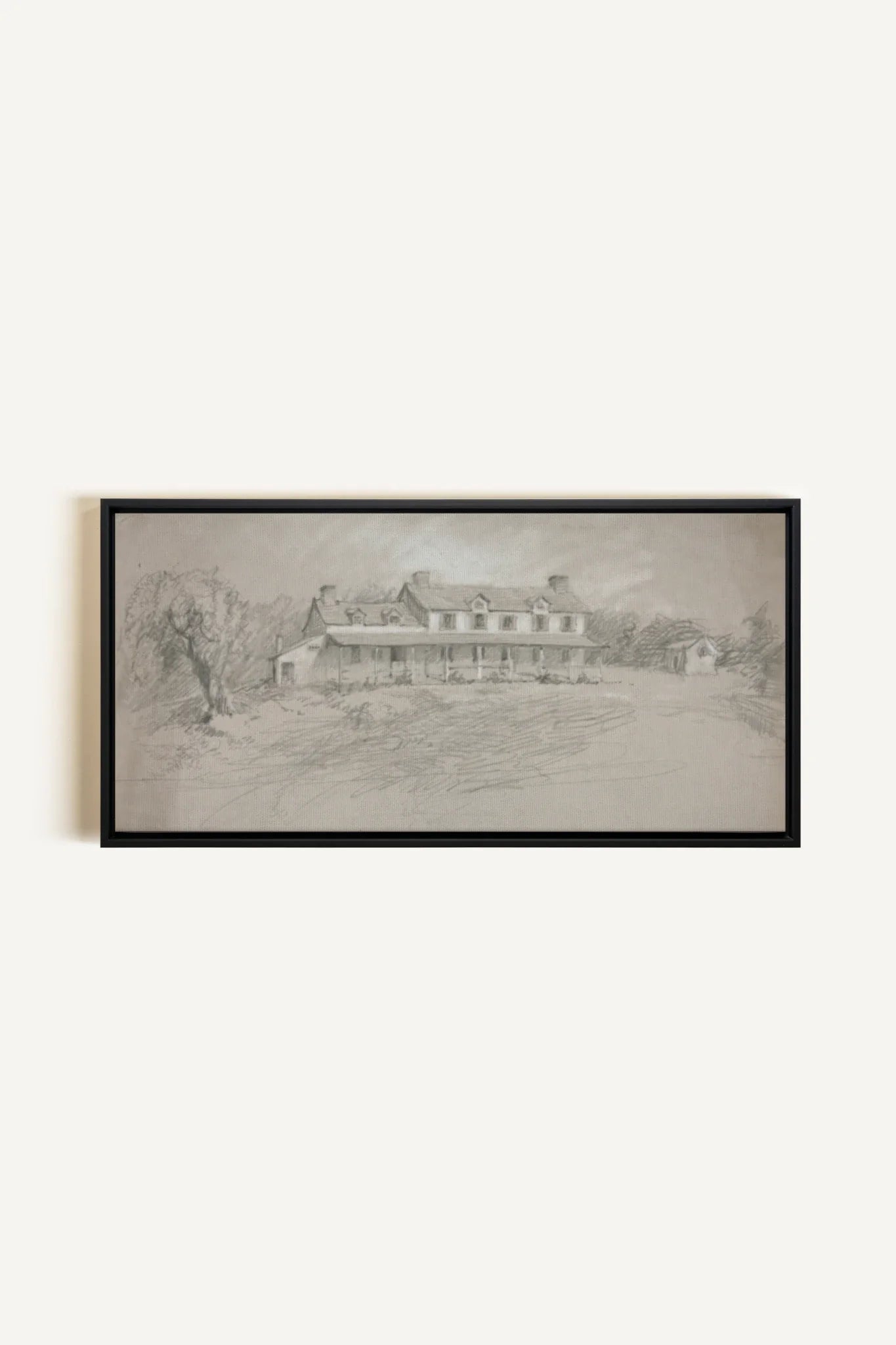 SHADOWED HOUSE, Oeuvre sur toile étirée, encadré Noir