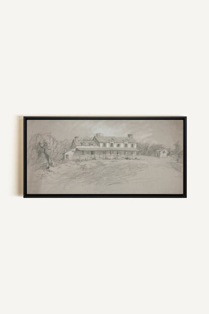 SHADOWED HOUSE, Oeuvre sur toile étirée, encadré Noir