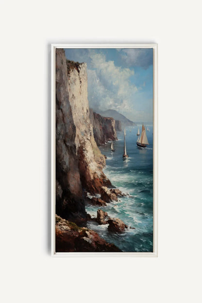 OLEKA CANVAS - SHORES OF INFINITY, Oeuvre sur toile étirée, encadré Blanc