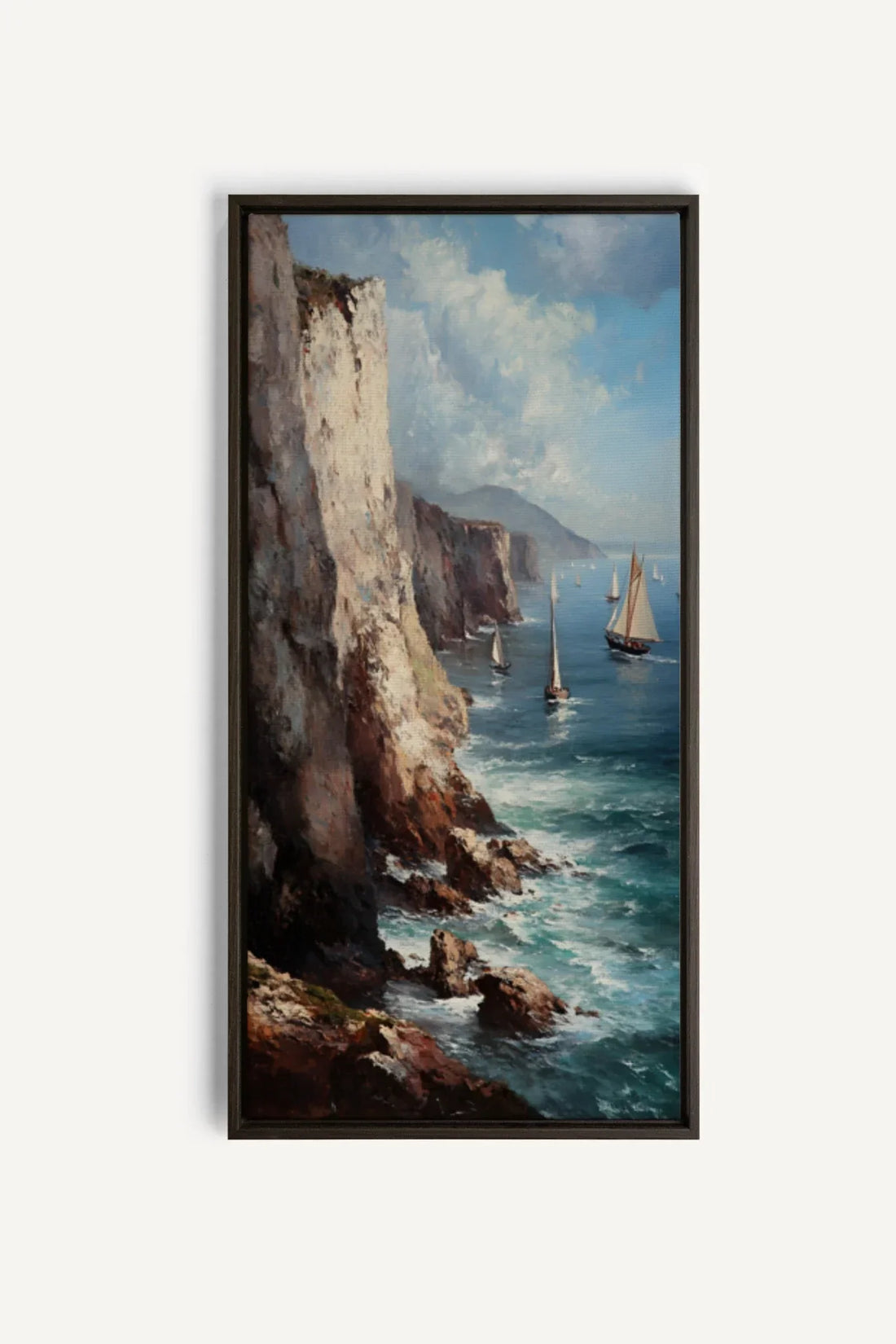 OLEKA CANVAS - SHORES OF INFINITY, Oeuvre sur toile étirée, encadré Brun Noyer