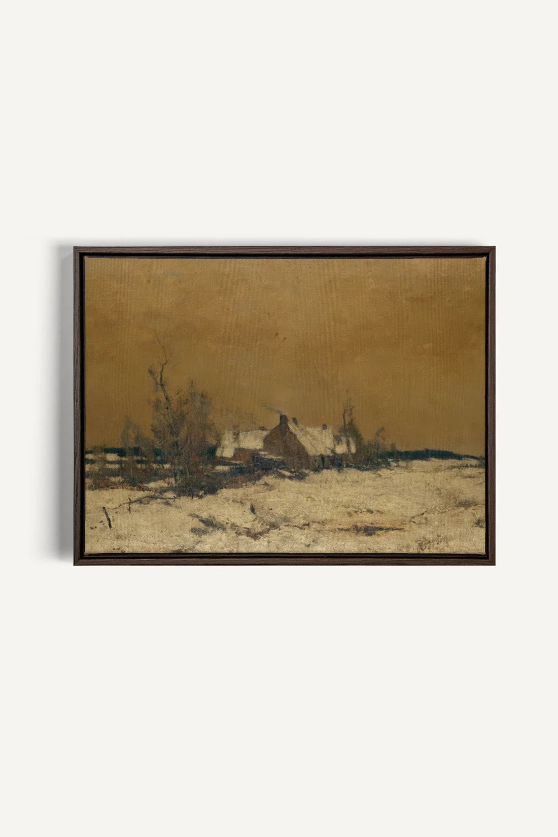 SILENT HOUSE, Oeuvre sur toile étirée, encadré Brun Noyer