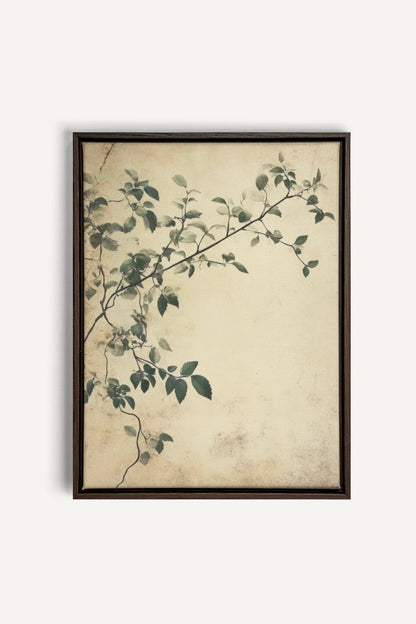 OLEKA CANVAS - SILENT VINES, Oeuvre sur toile étirée, encadré Brun Noyer