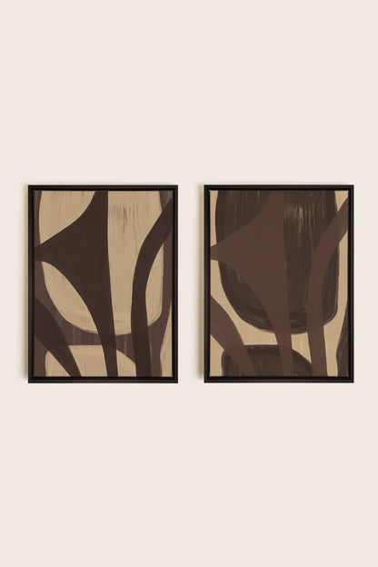 SOFT PATHWAYS DUO, Oeuvre sur toile étirée, encadré Noir