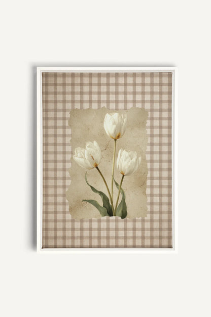 SOFT SPRING, Oeuvre sur toile étirée, encadré Blanc