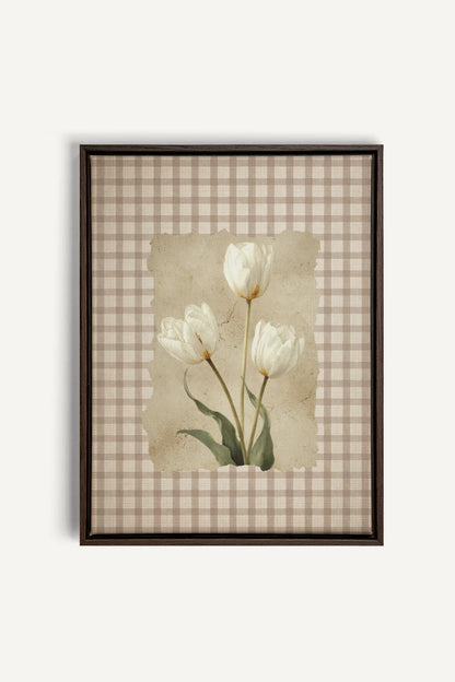 SOFT SPRING, Oeuvre sur toile étirée, encadré Brun Noyer