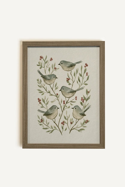 SONGS OF THE FOREST, Oeuvre sur toile rigide, encadré brun chêne