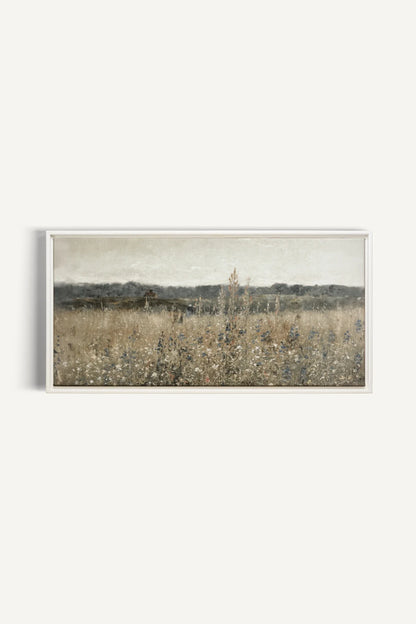 SOUFFLE DES PRÉS, Work on stretched canvas, framed White