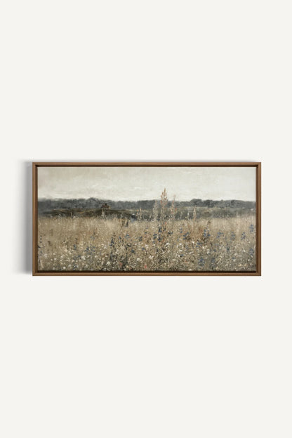 SOUFFLE DES PRÉS, Oeuvre sur toile étirée, encadré Brun Chêne