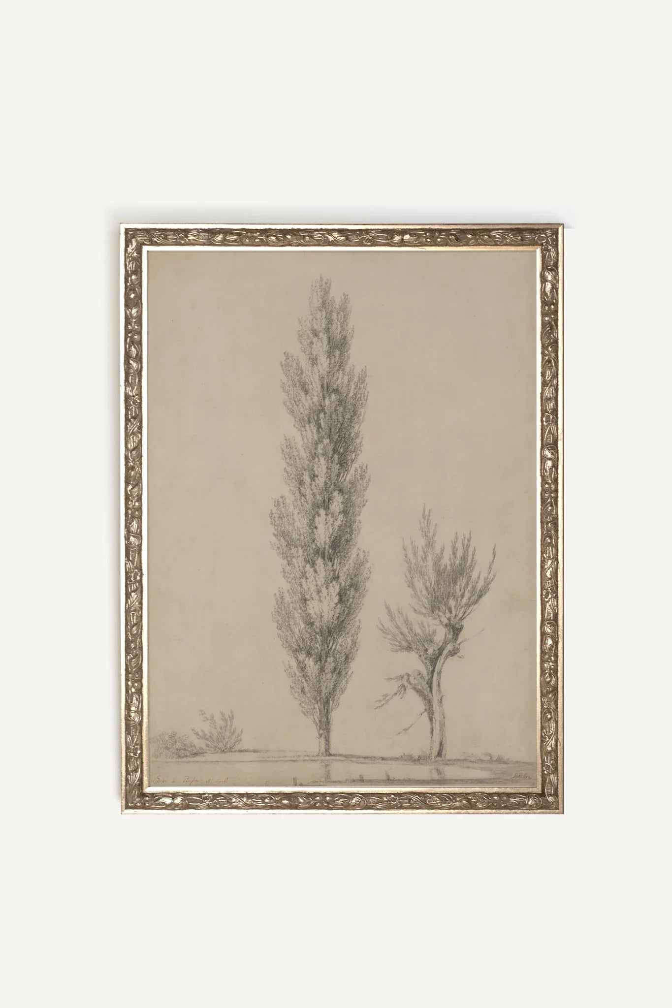 SOUFFLE DU PEUPLIER, Oeuvre sur toile rigide, encadré Vintage Argent