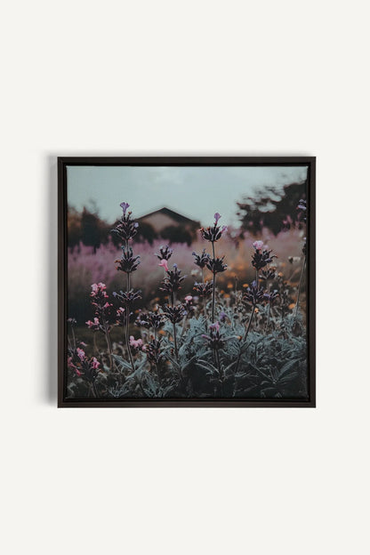 SOUFFLE LAVANDE, Artwork on stretched canvas, framed in black