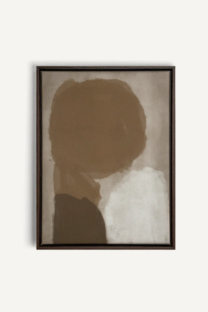 OLEKA CANVAS - SOUFFLE TERREUX, Oeuvre sur toile étirée, encadré Brun Noyer