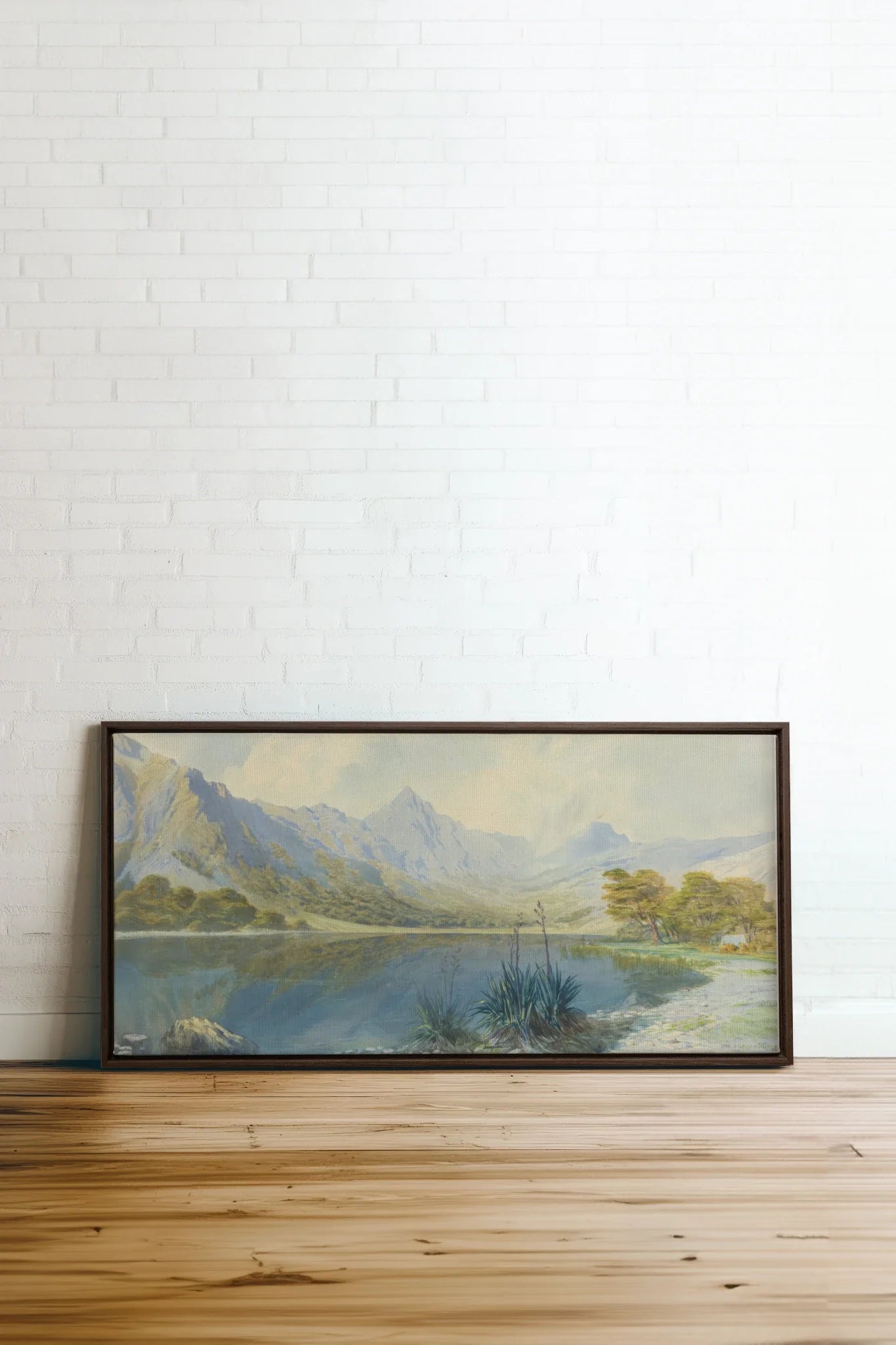 STILLWATER HAVEN, Oeuvre sur toile étirée, encadré Brun Noyer