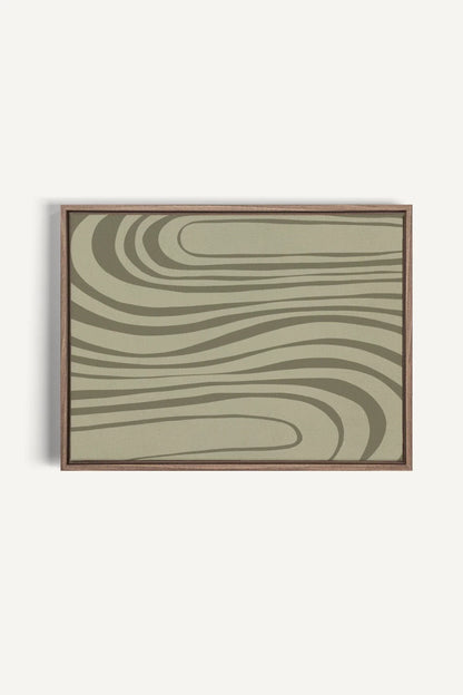 OLEKA CANVAS - STREAMLINES, Oeuvre sur toile étirée, encadré Brun Chêne