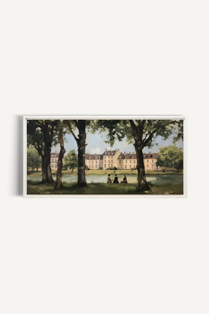 OLEKA CANVAS - SUMMER AT THE ESTATE, Oeuvre sur toile étirée, encadré Blanc